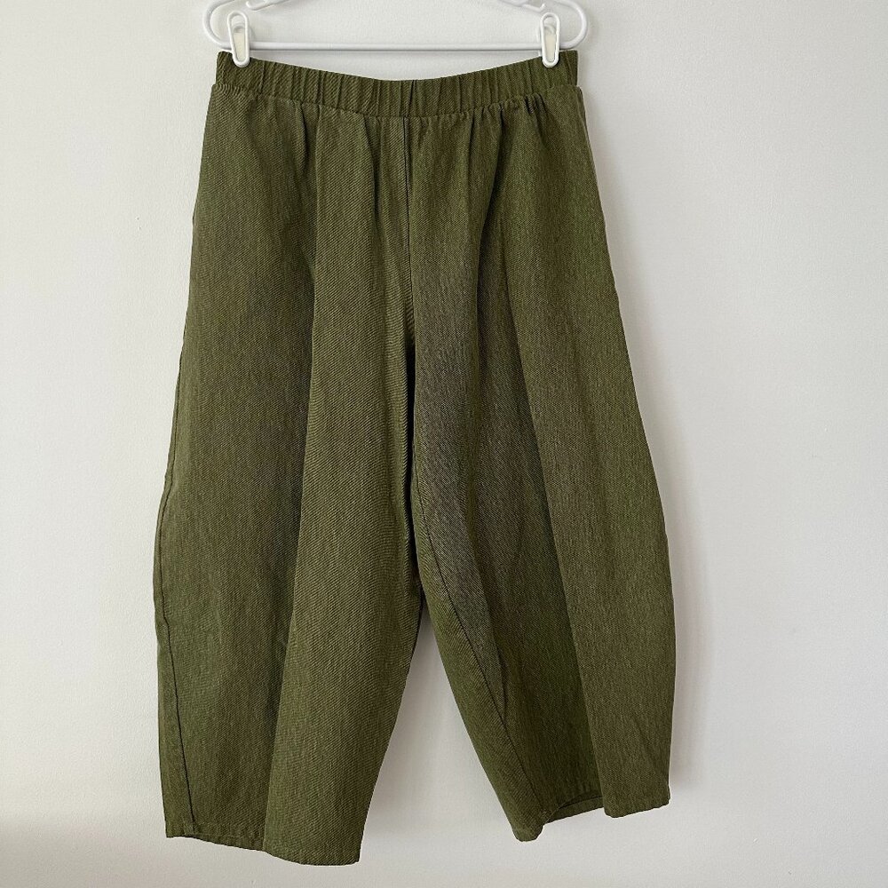 Relaxed 100% Cotton Olive Pants from April Meets October, L/XL